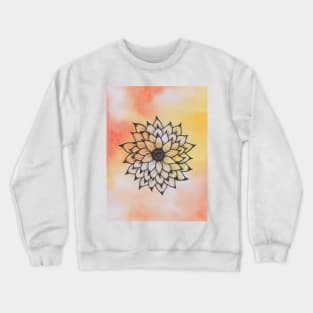 Tie dye linework flower orange watercolor Crewneck Sweatshirt